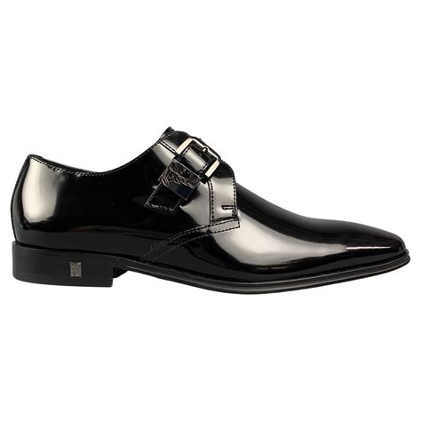 Versace Collection Patent Leather Monk Strap Shoes on SALE